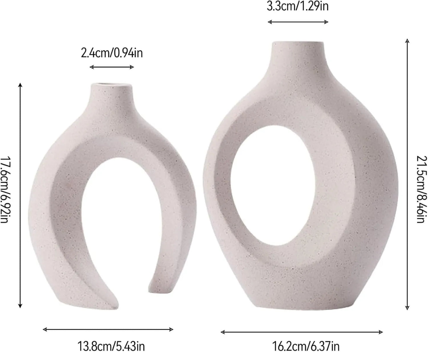 Ceramic Vase Set - Elegant Decor for Home & Cafe
