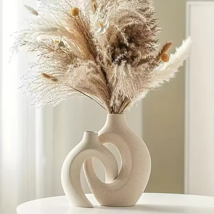 Ceramic Vase Set - Elegant Decor for Home & Cafe